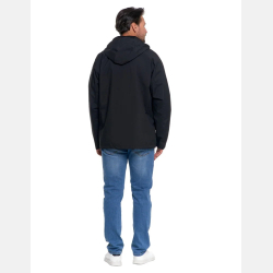 Kurtka przejściowa unisex przeciwdeszczowa kaptur CZARNA MORAJ